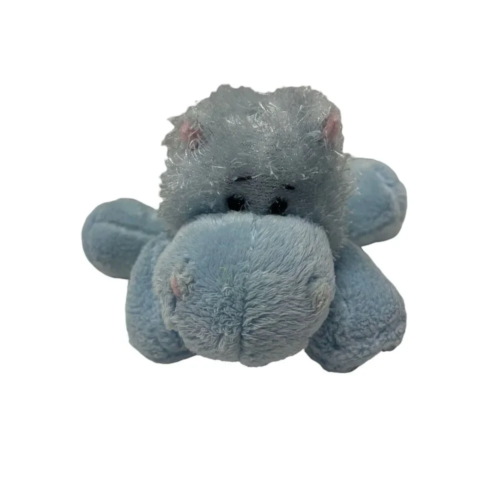 Ganz Plush Hippo Blue 6 inch Webkinz Lil Kinz Fluffy Beanie Animal HS009 No Code